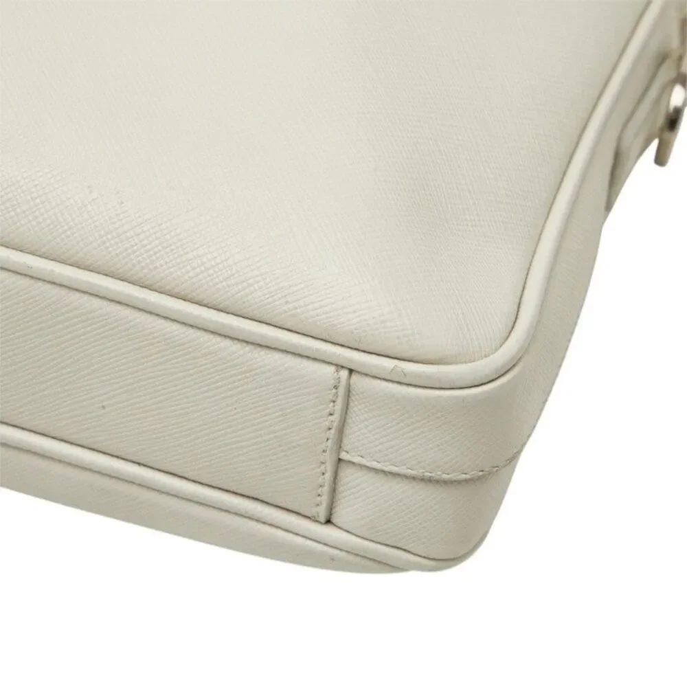 Prada Triangle Logo Plate Business Bag